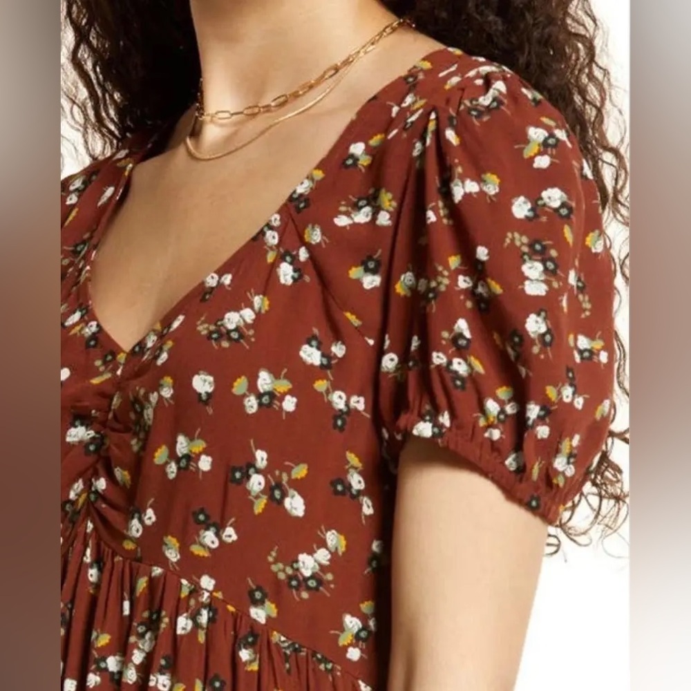 BP Nordstrom x . Printed Floral Babydoll Minidress Kasey Ditsy - XL - Picture 3 of 6